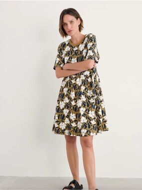 Seasalt Cornwall Floral Hellanbridge Dress Organic Cotton NWOT Size US 14 Tall